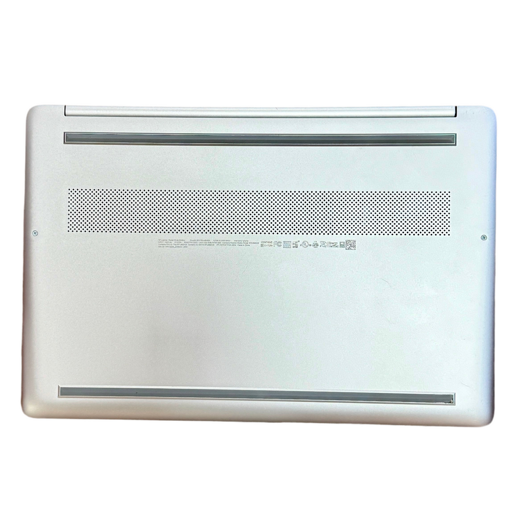 HP Laptop 15-DY2046NR 15.6" Touchscreen Notebook Laptop Computer Laptop back cover with ventilation holes on a white background