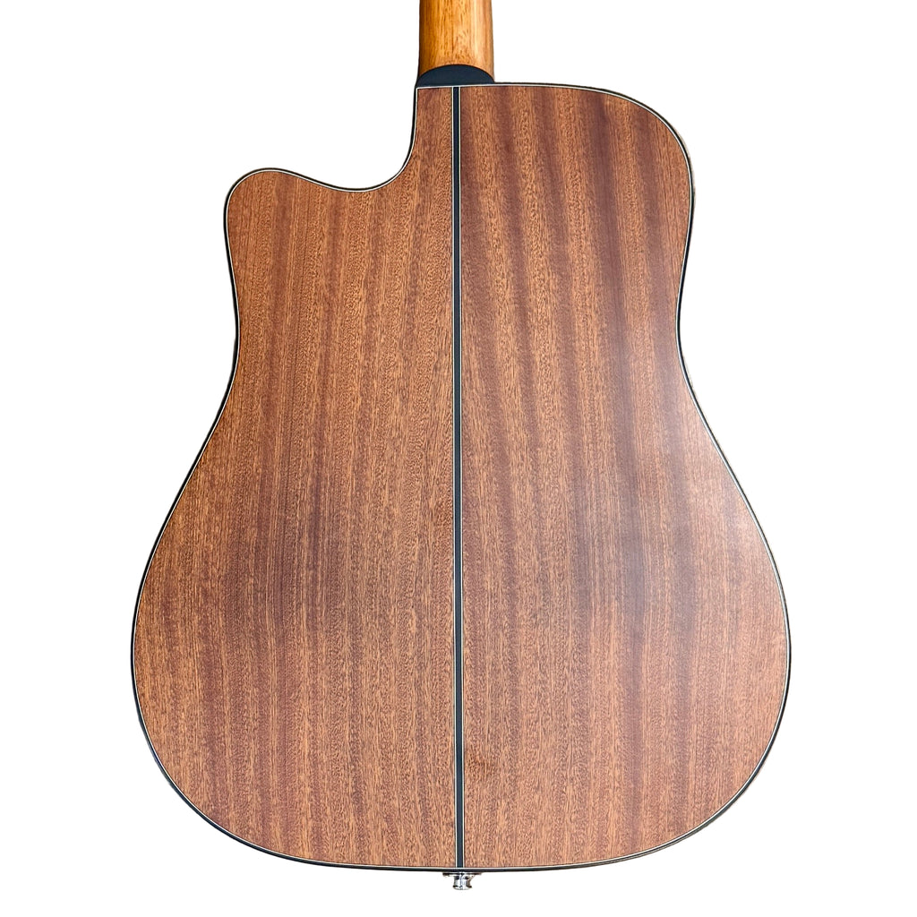 Takamine G Series GD11MCE-NS Acoustic-Electric Guitar w/ Soft Case Wooden acoustic guitar body on a wooden floor