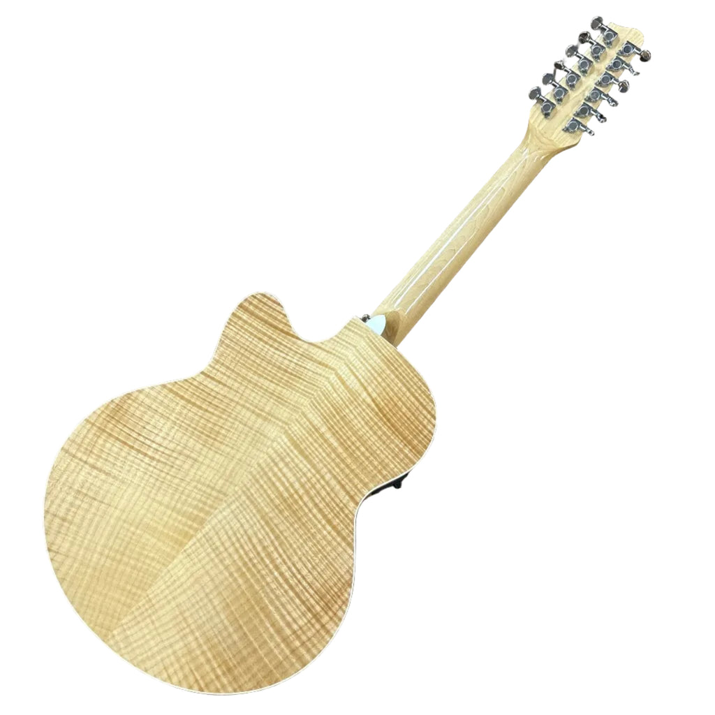 Sawtooth ST-MPL-AEJC-12 12-String Acoustic-Electric Guitar w/ Soft Case Wooden guitar on a wooden floor