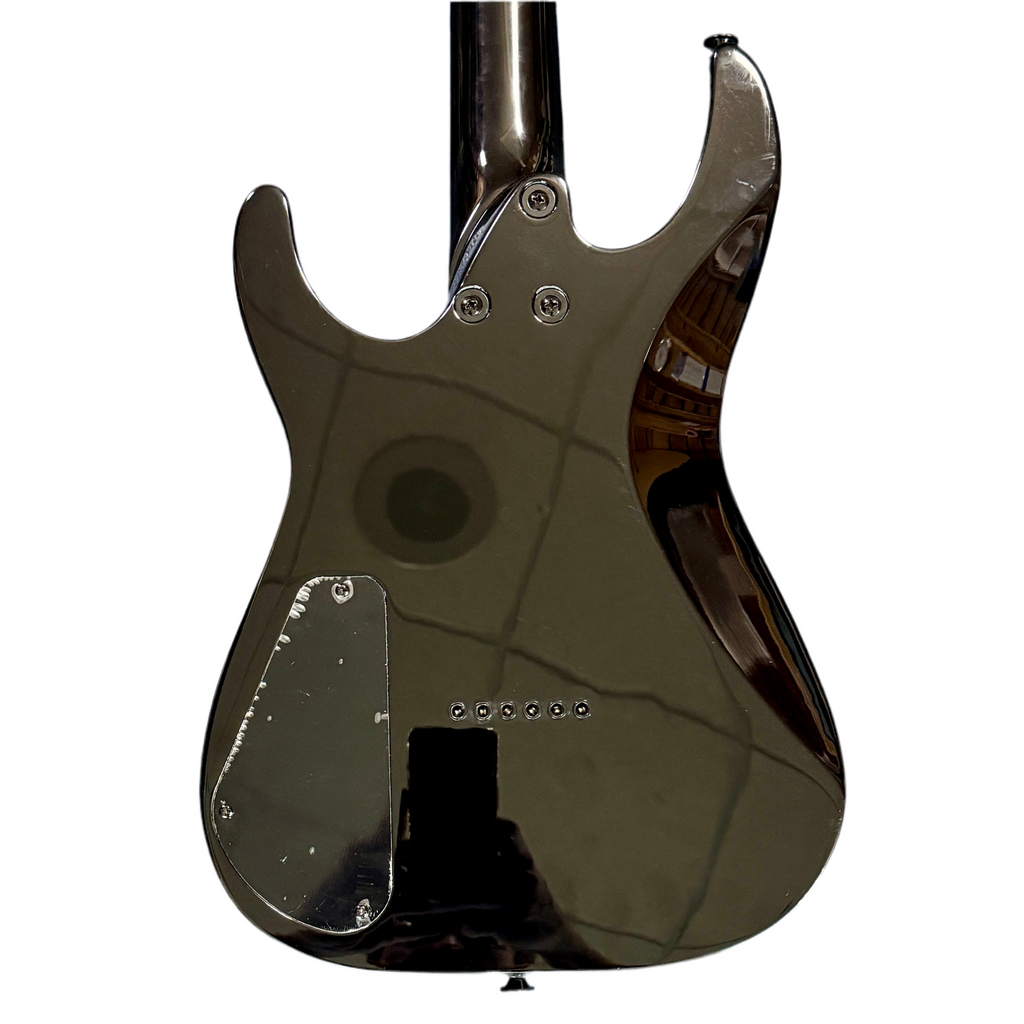 Jackson JS1 Dinky Electric Guitar Back of a black electric guitar on a white background