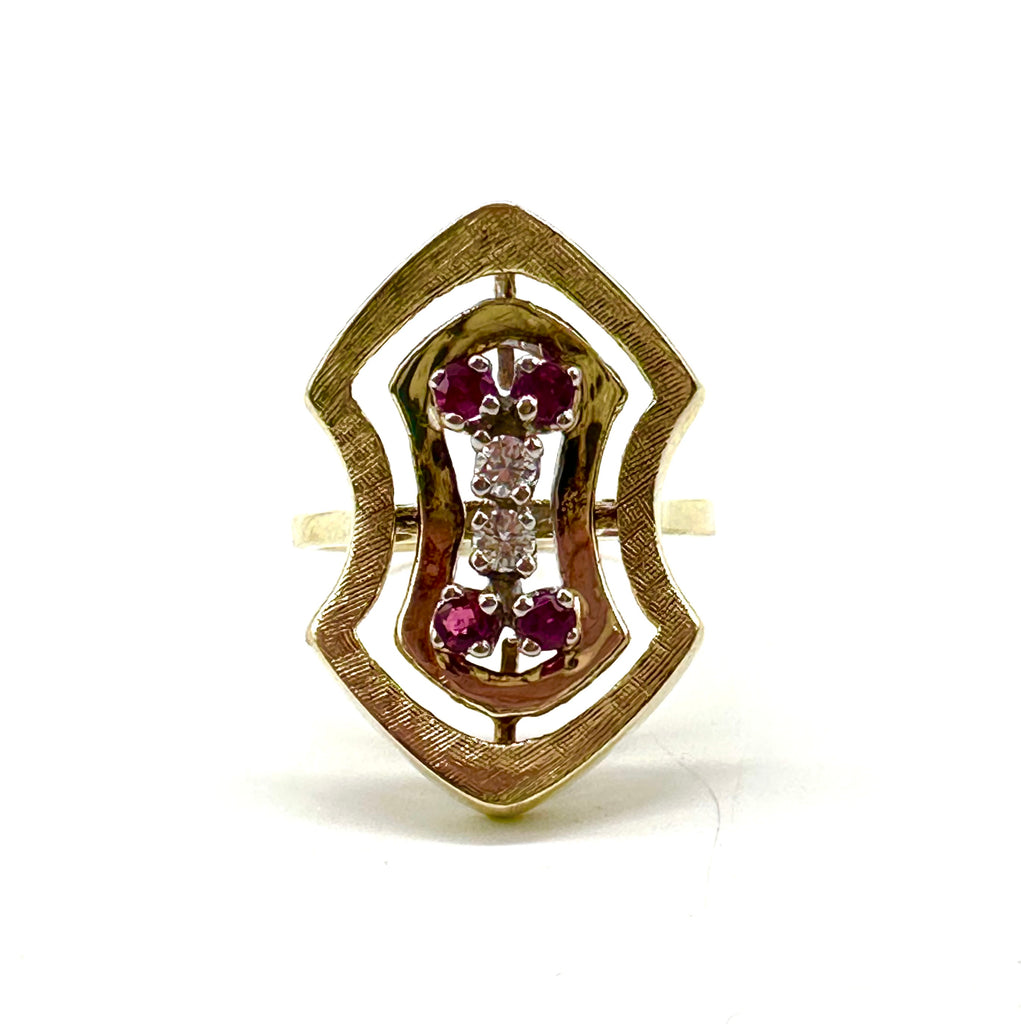 Ruby and Diamond Freeform Ring