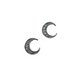 .925 Sterling Silver CZ Crescent Moon Stud Earrings Moon shaped earrings with gemstones on a white background