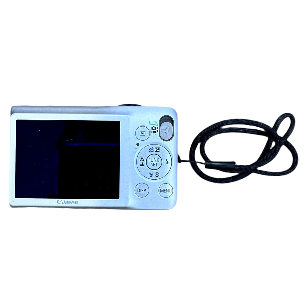 Canon PowerShot SD1300 IS 12.1 MP Digital Camera w/ Case Digital camera with a cable on a white background