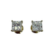 14K Yellow Gold 1.5CTW Princess Cut Lab Created Diamond Screw Back Stud Earrings