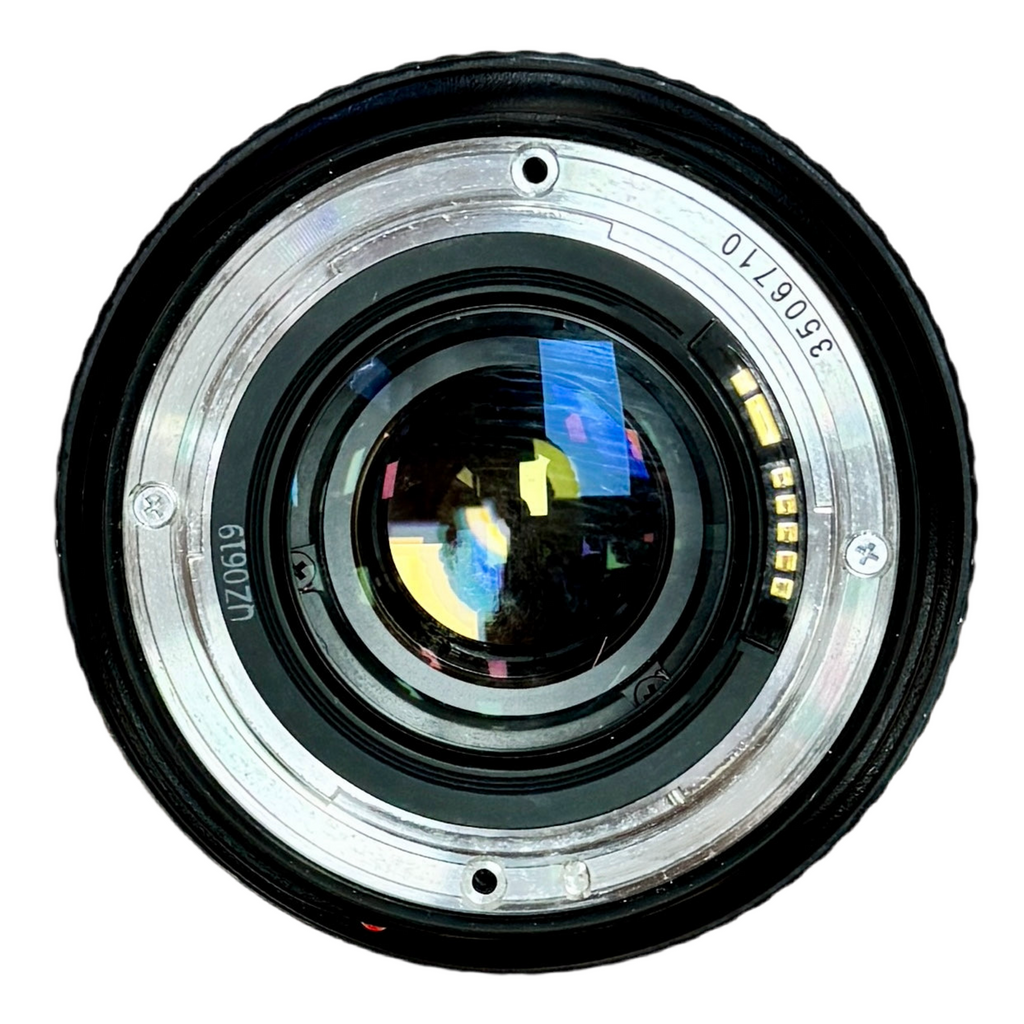 Canon Zoom Lens EF 24-70mm f/2.8L Camera Lens w/ Rear Cap Camera lens on a white background