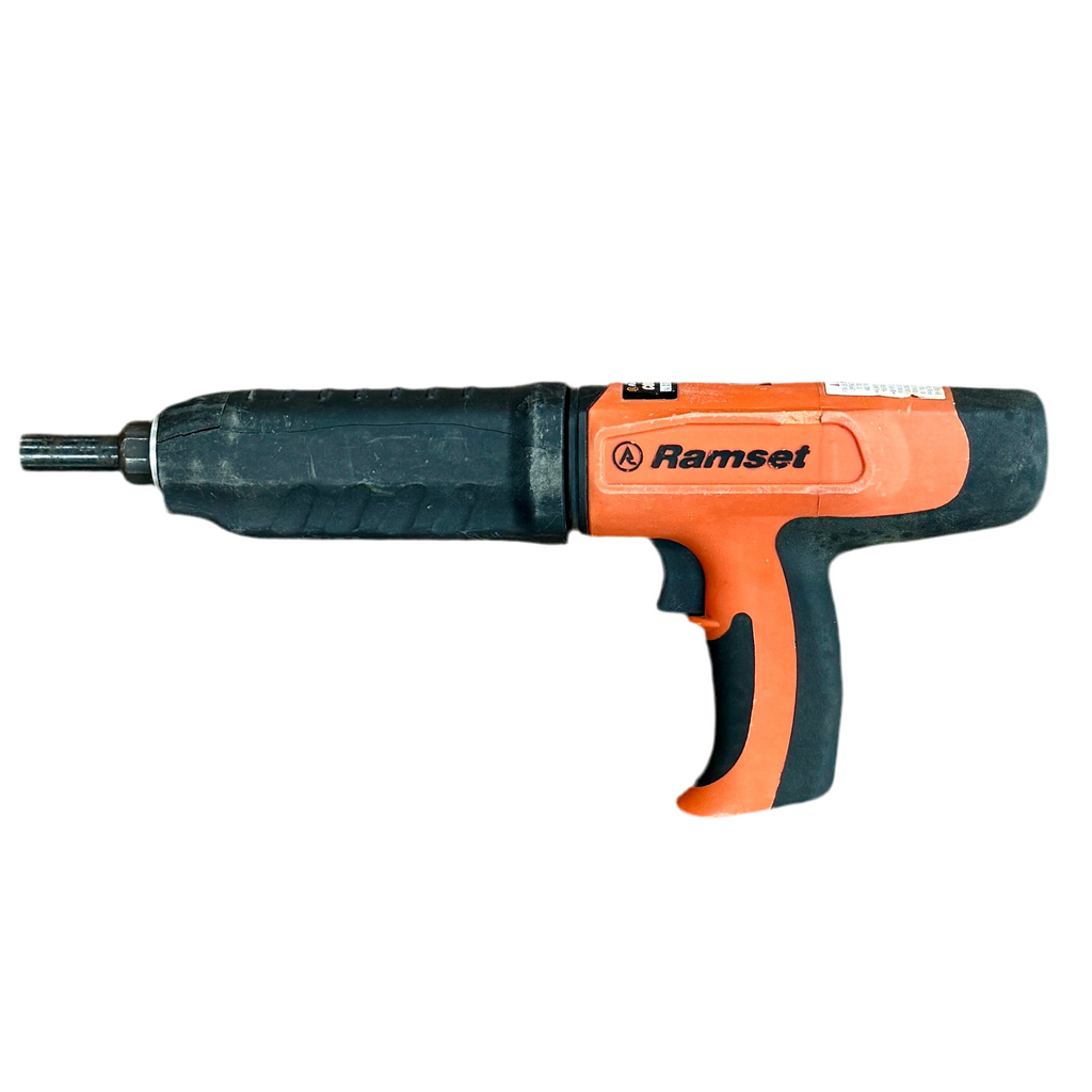 Ramset Cobra+ Powder Actuated Tool Orange and black Ramset air gun on a white background