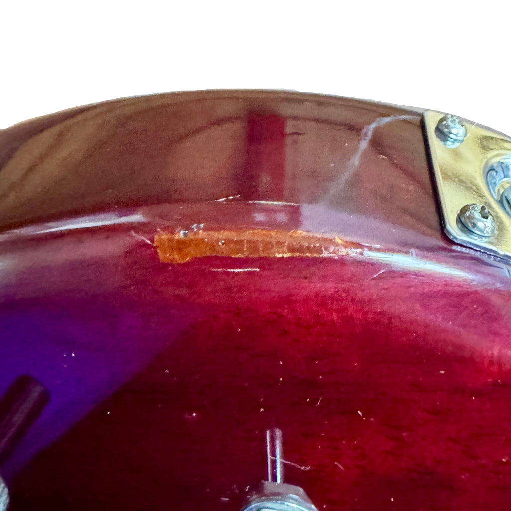 Aria Pro II Thor Sound TS-300 Electric Guitar w/ Hard Case Close-up of a red guitar with a visible scratch on the finish.