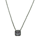 Pandora .925 Sterling Silver Collier Square Halo Sparkle Necklace Necklace with a square pendant on a white background