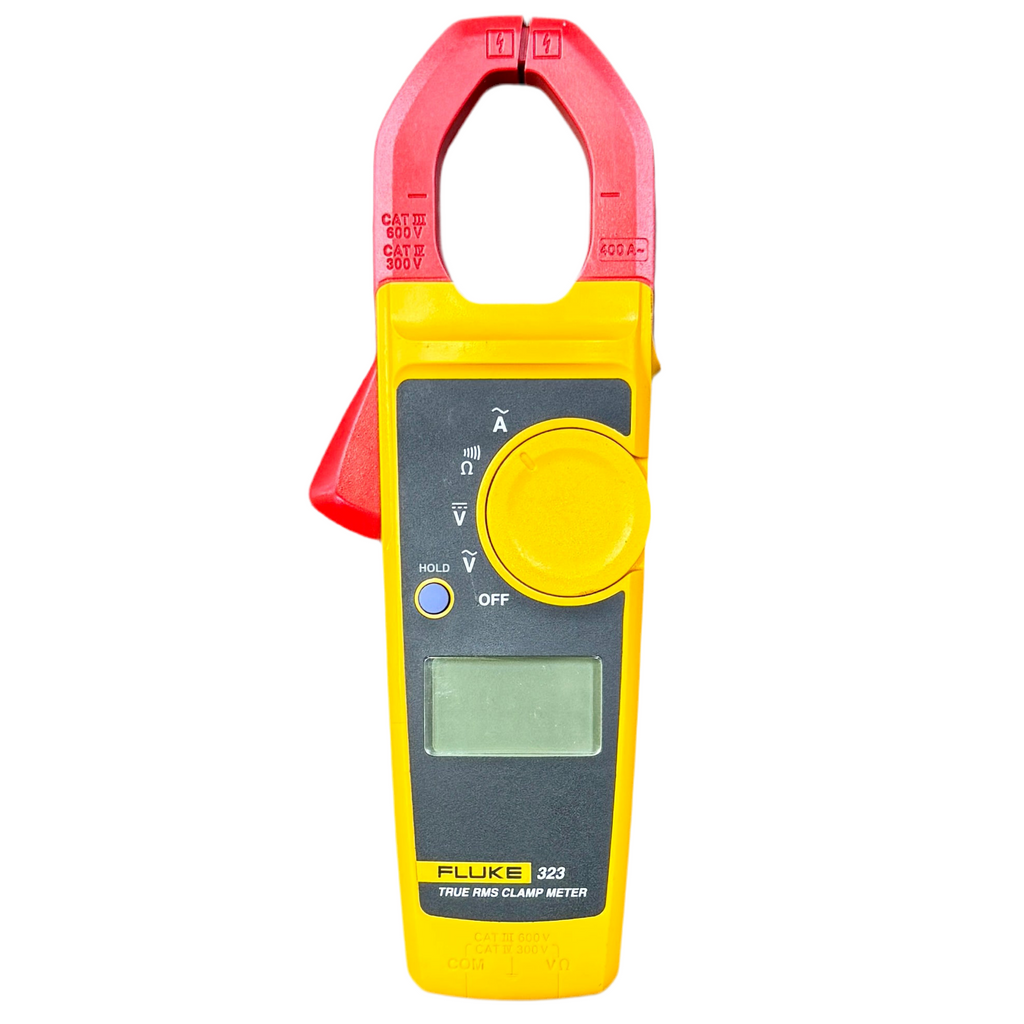 Fluke 323 400A True RMS Clamp Meter w/ Case Fluke clamp meter on a white background
