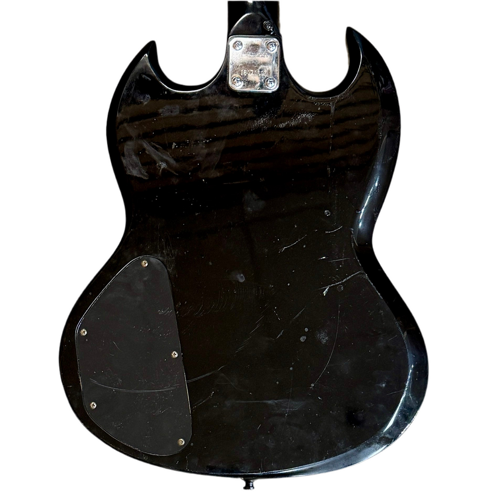 Epiphone SG Standard Electric Guitar Back view of a black electric guitar on a white background