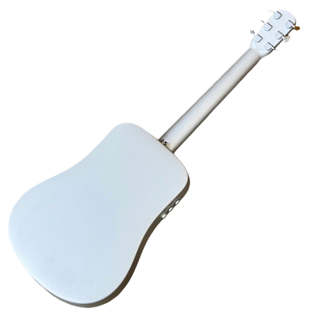 LAVA MUSIC LAVA ME Air Carbon 36" Acoustic-Electric Guitar w/ AirFlow Bag Soft Case White acoustic guitar on a white background