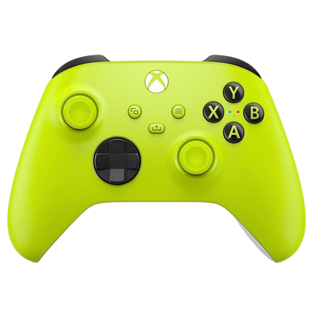 Microsoft Xbox Series X/S Wireless Controller - Electric Volt Yellow gaming controller with Xbox logo on a white background