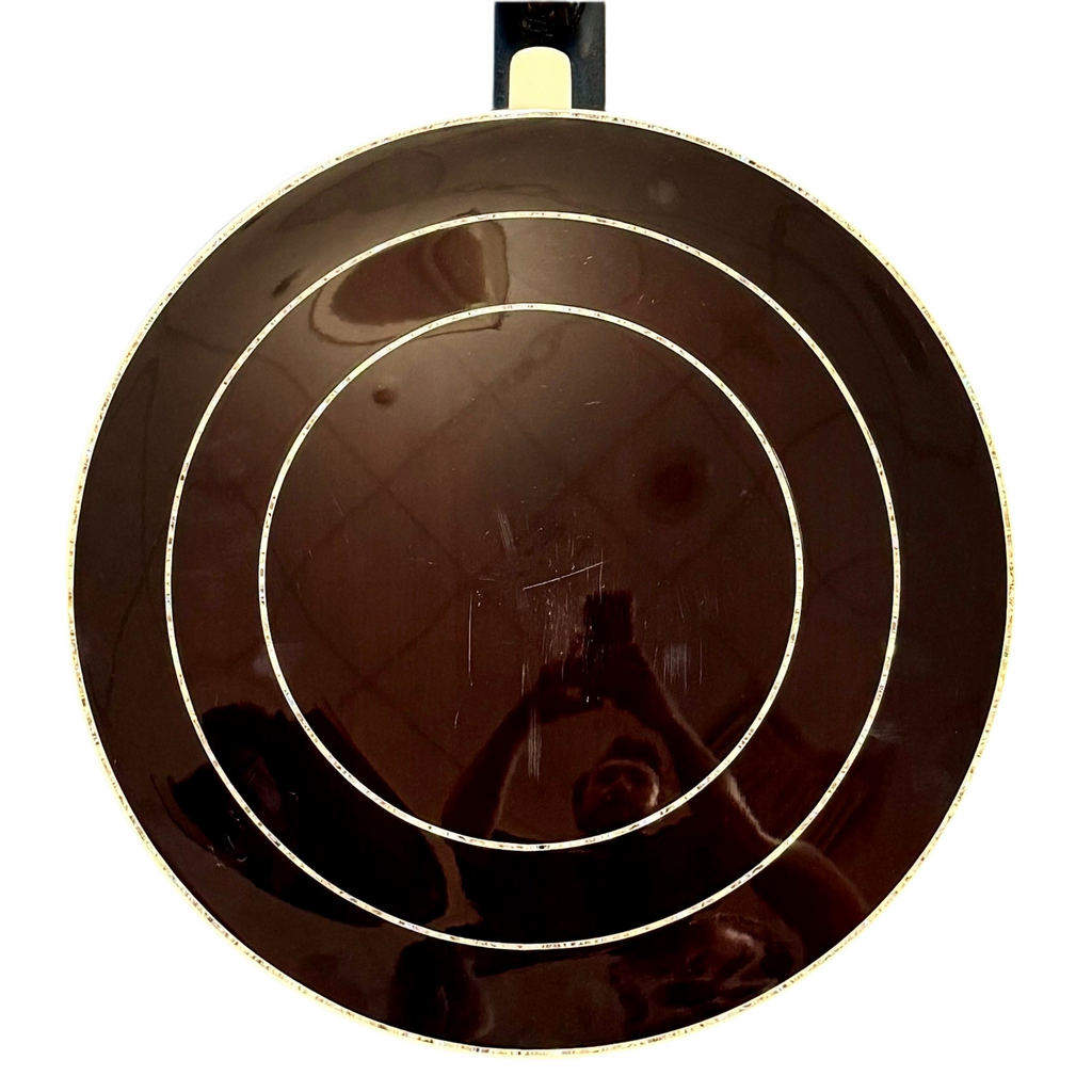 Ibanez B300 5-String Resonator Banjo w/ Hard Case Round metallic object with concentric circles on a white background