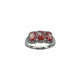 14K White Gold 1.5CTW Pink & White Lab Created Diamond 3-Stone Halo Ring