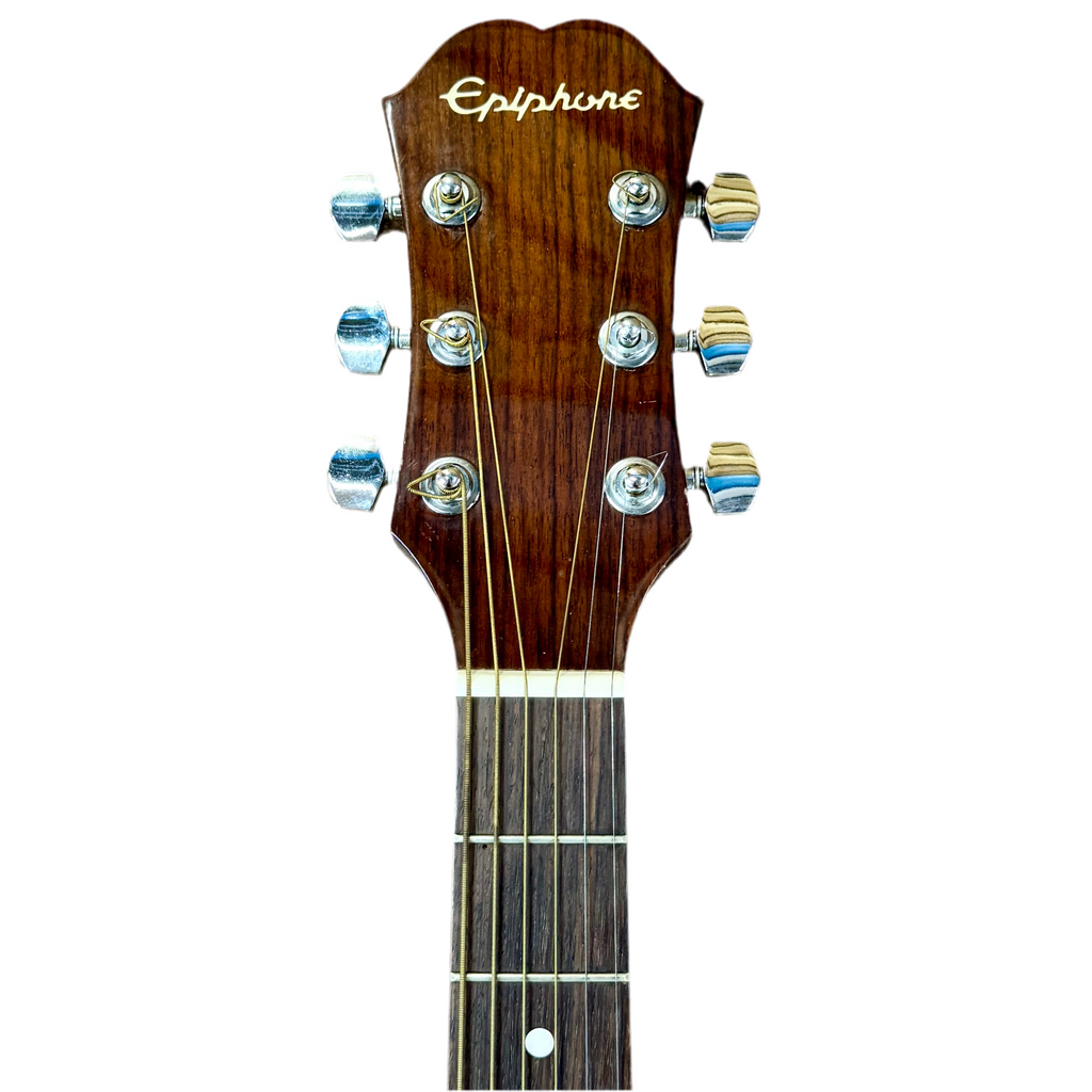 Epiphone PR800EN Acoustic-Electric Guitar Epiphone guitar headstock on a white background