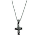.925 Sterling Silver Decorative Cross Necklace Silver cross pendant necklace on a white background