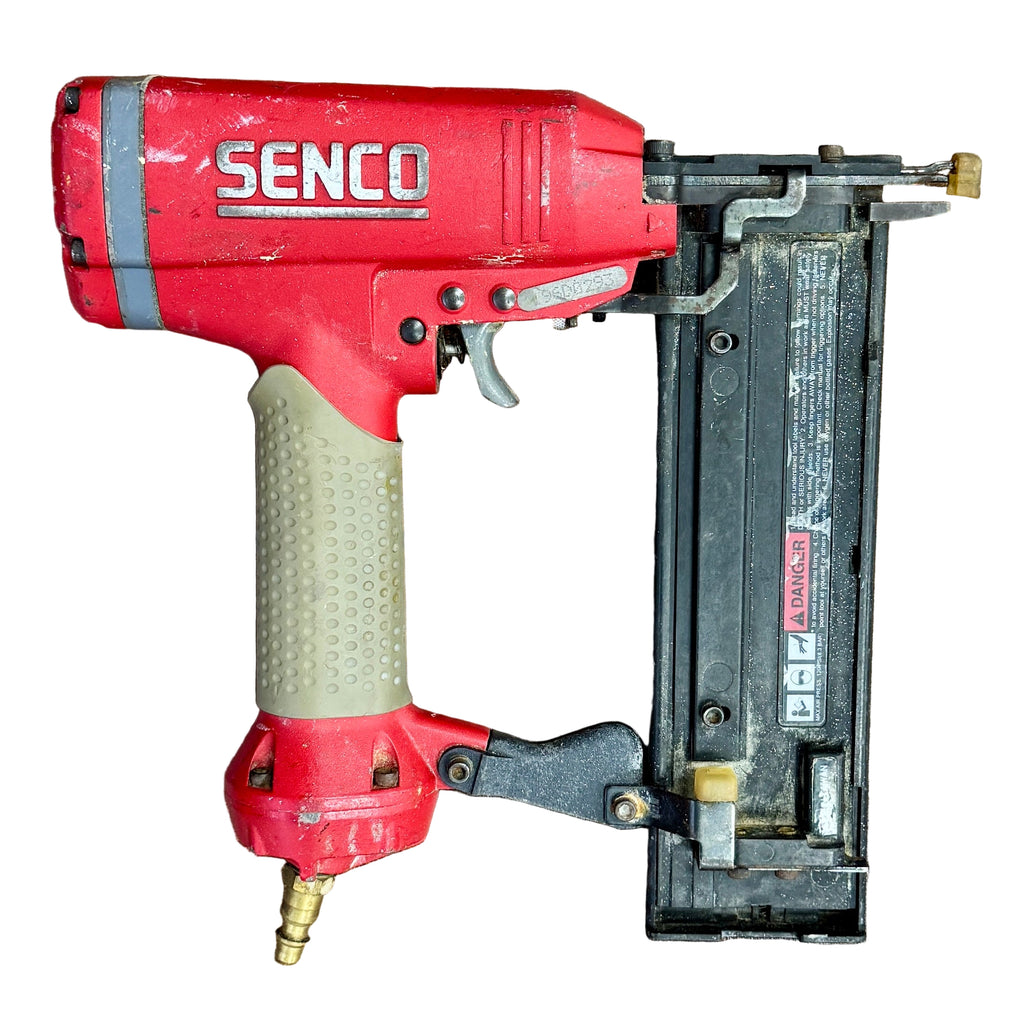 SENCO FinishPro 25XP 18-Gauge 2-1/8" Pneumatic Brad Nailer Red Senco nail gun on a white background
