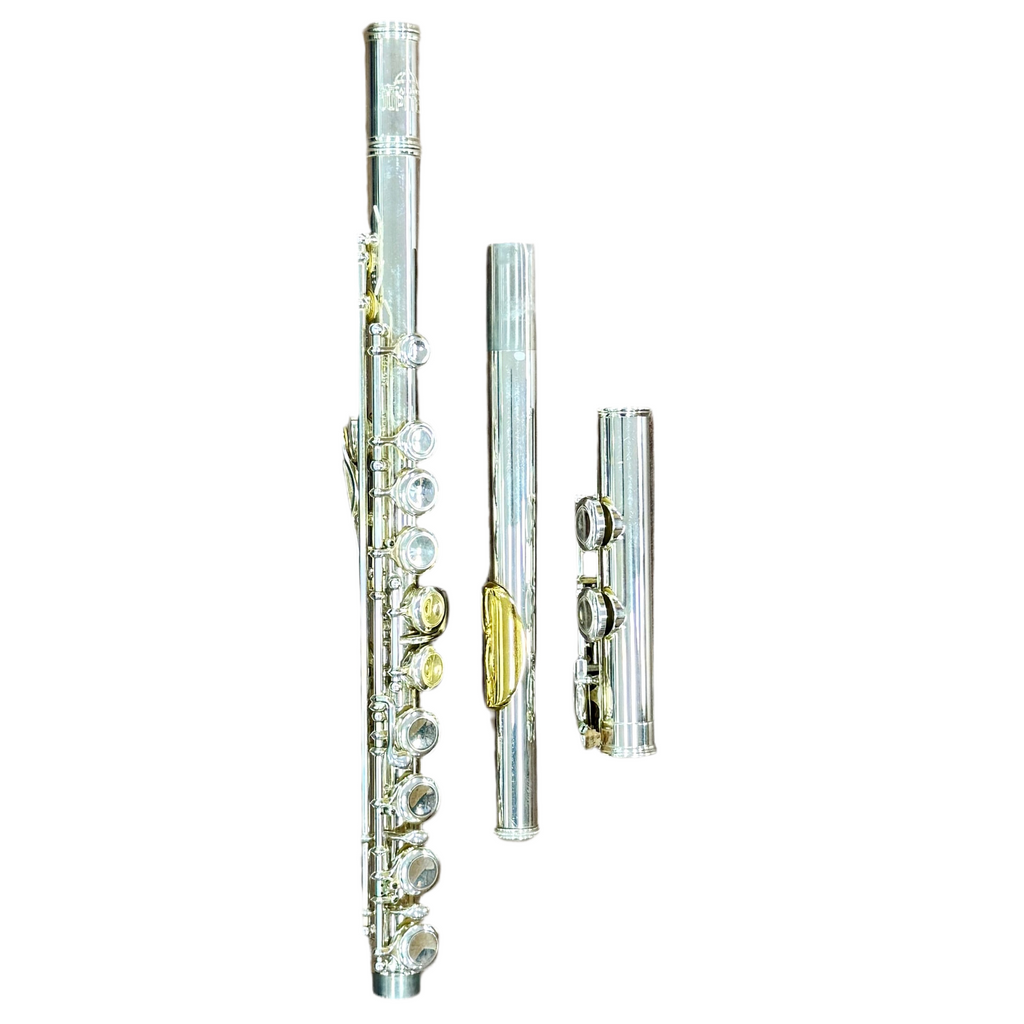 Jupiter Capital Edition Flute w/ Hard Case Silver flute with gold accents on a white background