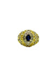 18K Yellow/White Gold Oval Sapphire & Diamond Halo Cocktail Ring