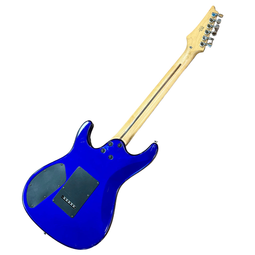 Ibanez GiO GSA60 Electric Guitar Blue electric guitar on a wooden floor back