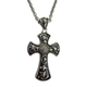 Andrea Candela .925 Sterling Silver/18K Gold Diamond Chip Ornate Cross Necklace