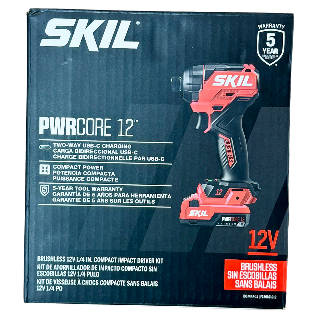 SKIL PWRCORE 12 Brushless 12V 1/4" Compact Impact Driver Kit