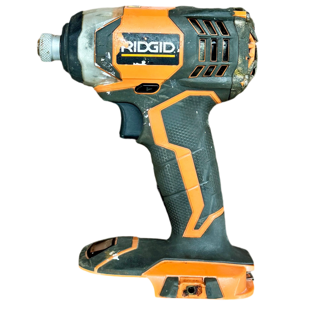 RIDGID X4 18V 1/4" Cordless Hex Shank Impact Driver (R86034) Ridgid power drill on a white background
