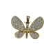 14K Yellow/White Gold 1/4CTW Diamond Pavé Butterfly Pendant Butterfly-shaped pendant with gold frame and diamond-like stones on a white background