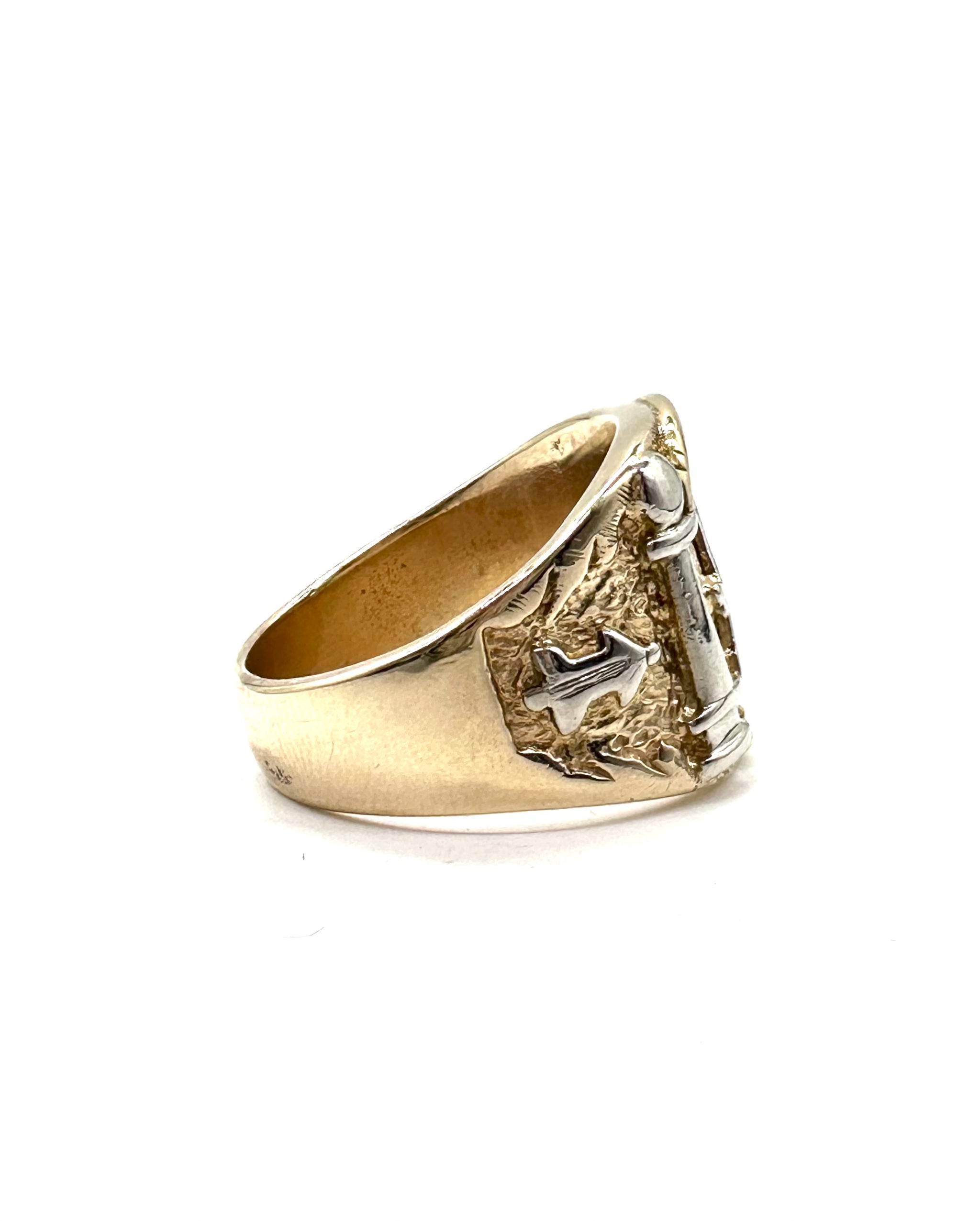 Masonic Ring with Bezel Set Diamond