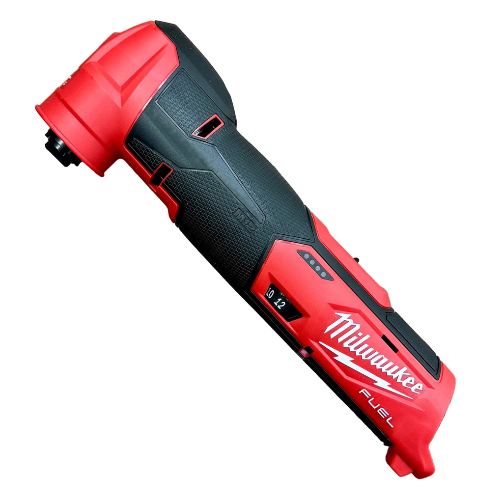 Milwaukee M12 FUEL 12V Brushless Cordless Oscillating Multi-Tool (2526-20) Red and black Milwaukee tool on a wooden surface