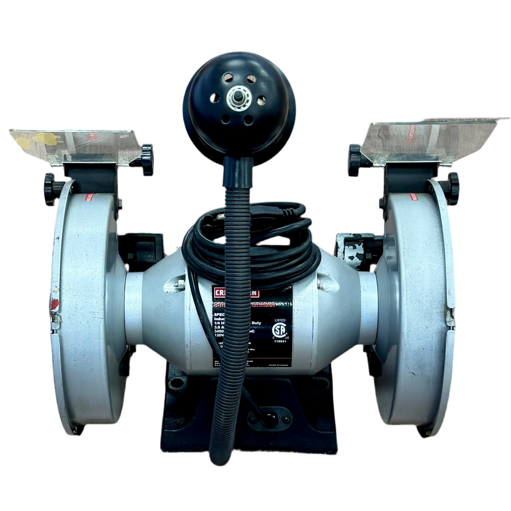 CRAFTSMAN 8" Bench Grinder (152.211640) Two-wheel grinder on a white background
