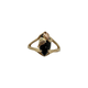 10K Black Hills Gold Marquise Black Onyx Leaf Framed Split Ring