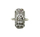 14K White Gold 1CTW Baguette Diamond Openwork Lattice Ring