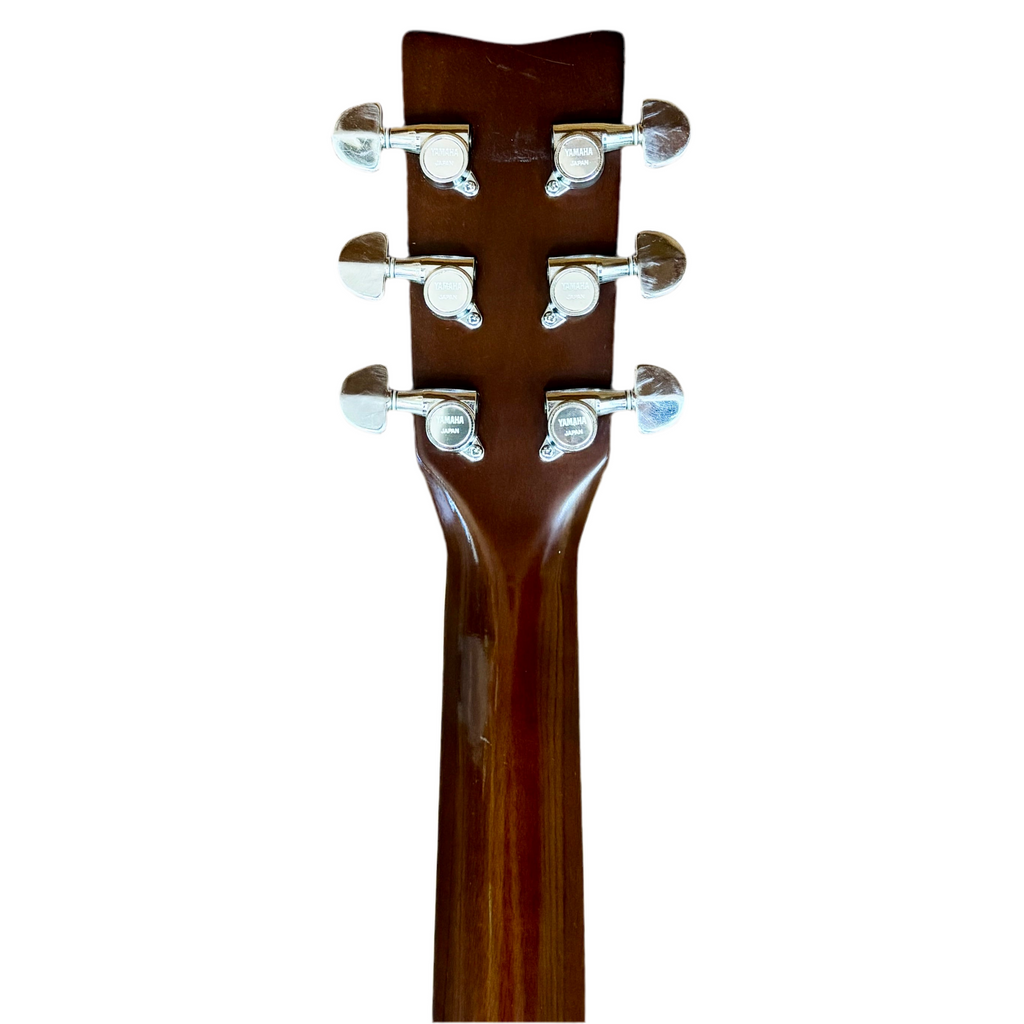 Yamaha FG-450SE Acoustic-Electric Guitar headstock with tuning pegs on a white background