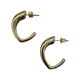 .925 Sterling Silver Gold Plated Asymmetrical Abstract Open Hoop Earrings Gold hoop earrings on a white background