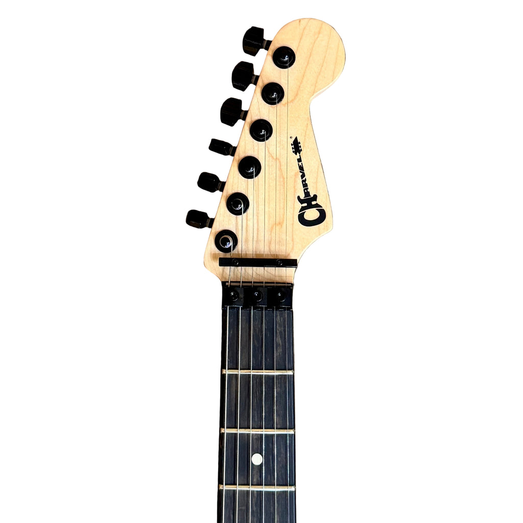 Charvel Pro-Mod So-Cal Style 1 HSS FR E Electric Guitar headstock with brand logo on a white background