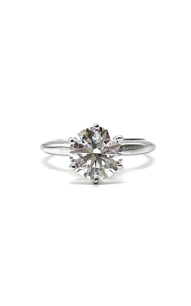 Lab Grown Round Diamond Solitaire Tiffany Ring