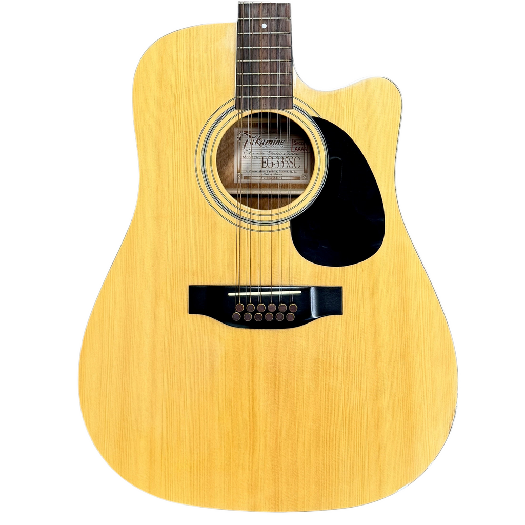 Takamine G Series EG-335SC 12-String Acoustic-Electric Guitar w/ Hard Case Acoustic guitar with a cutaway on a white background