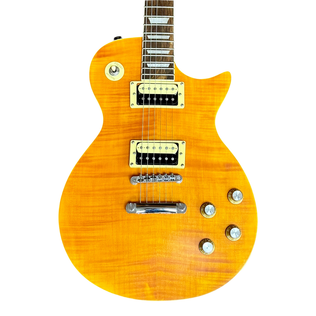 Bad Cat Instruments Les Paul Style Electric Guitar Yellow electric guitar on a white background