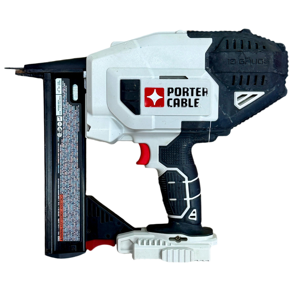Porter-Cable 20V MAX 18-Gauge 1-1/2" Cordless Narrow Crown Stapler w/ Battery & Charger (PCC791) Porter Cable nail gun on a white background