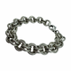 .925 Sterling Silver 49.6G Textured Double Cable Link Bracelet Silver chain bracelet on a white background