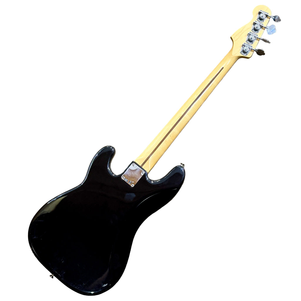 Fender Standard Precision Bass Electric Bass Guitar w/ Hard Case Black electric guitar with a white background