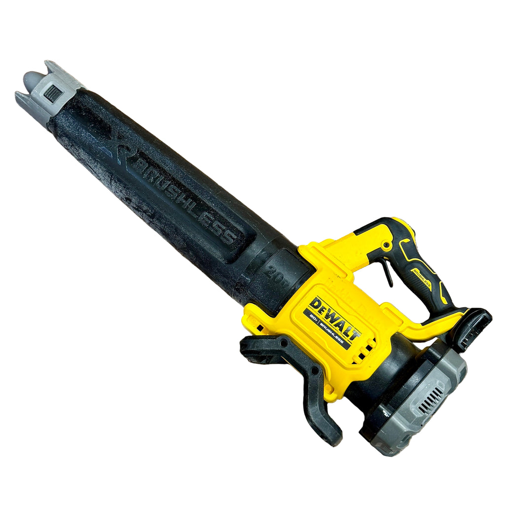 DeWalt 20V MAX XR Brushless Cordless Handheld Blower w/ Battery & Charger (DCBL722) DeWalt power tool on a wooden floor
