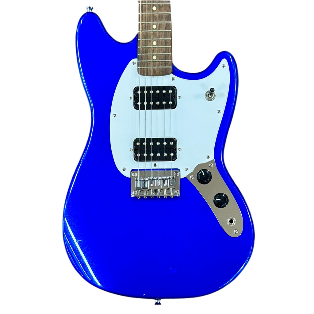 Fender Squier Mustang Electric Guitar Blue electric guitar on a white background
