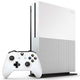 Microsoft Xbox One S Console White gaming console with controller on a white background