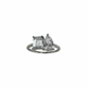 14K White Gold 2CTW Lab Created Diamond Emerald Cut & Pear Toi et Moi Ring