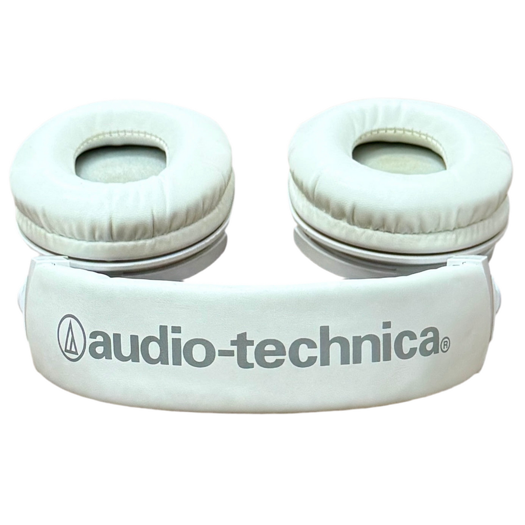 Audio-Technica ATH-M50x Closed-Back Professional Studio Monitor Headphones - White Audio-Technica headphones on a white background