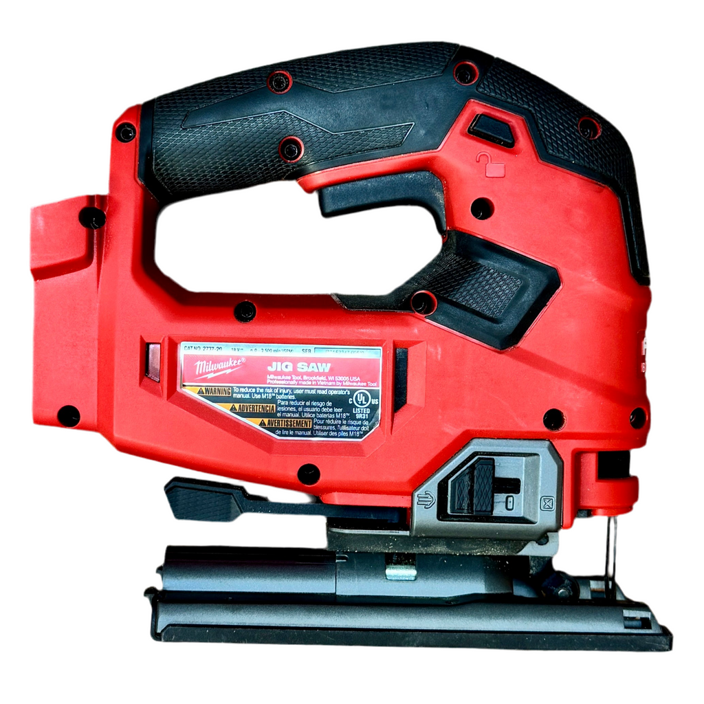Milwaukee M18 FUEL 18V D-Handle Jig Saw (2737-20) Red and black jigsaw on a white background