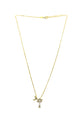 .925 Sterling Silver Gold Plated .37CTW Lab Created Diamond Palmetto Tree & Moon Pendant Necklace