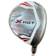 Callaway X HOT 5 Wood RH Golf Club - GRAFALLOY PROLAUNCH AXIS 65S Shaft Golf club head with 'X Hot' branding on a wooden floor